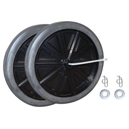 RUBBERMAID 12 in Diameter Black Wheel Kit FG9W71L2BLA